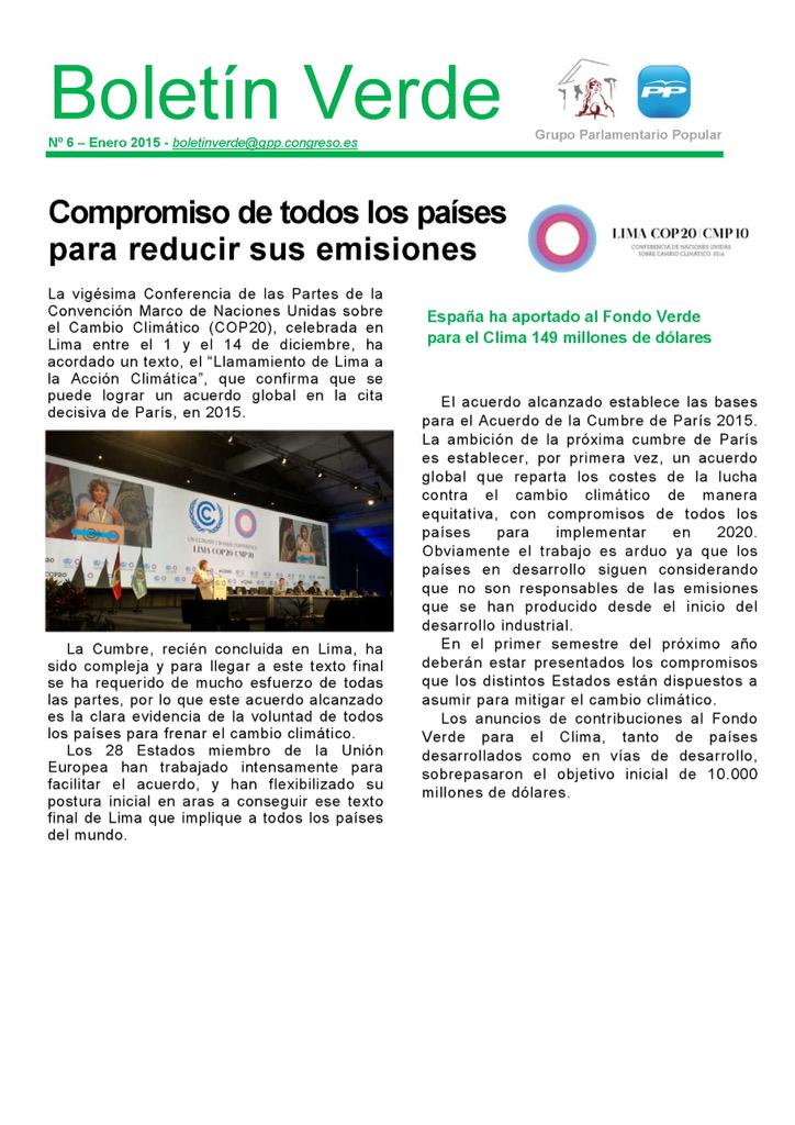 BoletinVerde's tweet photo. La Cumbre del Clima de Lima supuso el compromiso de todos los países para reducir sus emisiones #COP20Lima http://t.co/zCuH3TohfQ