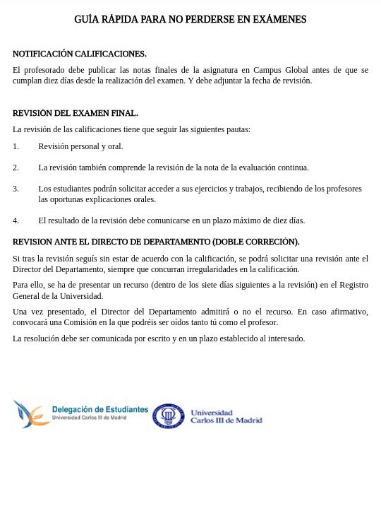 DeleCCSSJJ's tweet photo. ¿Terminando los exámenes y empezando las revisiones? Aquí hay unos breves pasos a seguir. #UC3M http://t.co/mluCzCw0zw