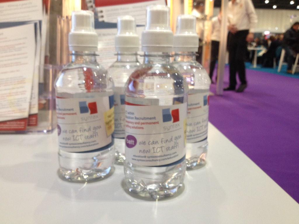 __syntax__'s tweet image. Our bottles of chilled water are proving very popular! New ICT role or new ICT staff? Come and see us G450! #bett2015