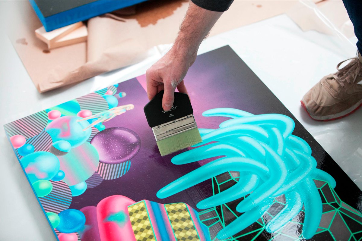 Artist Jaime Brett Treadwell install process at <a href="/MirusGallery/">Mirus Gallery</a> #process #wip #sfart theblackchip.com/blog/2015/1/21…