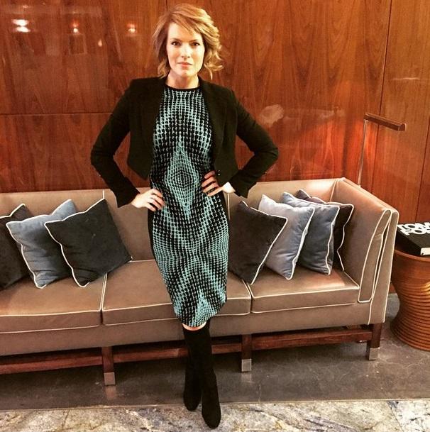 Risto's tweet photo. @KathleenPerkins looks great in @Risto knit dress! http://t.co/3bh602c4qe