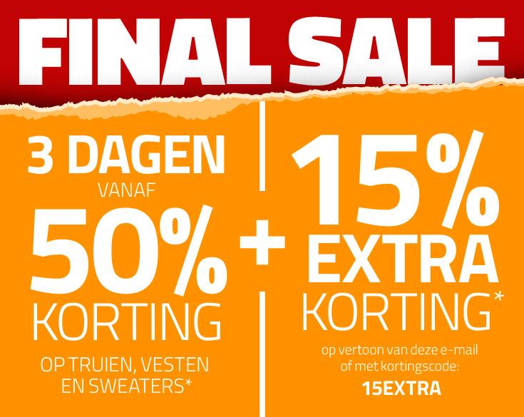 15 % EXTRA KORTING op truien, vesten en sweaters met kortingscode 15extra.
 bit.ly/1xxachD t/m 24-01-15