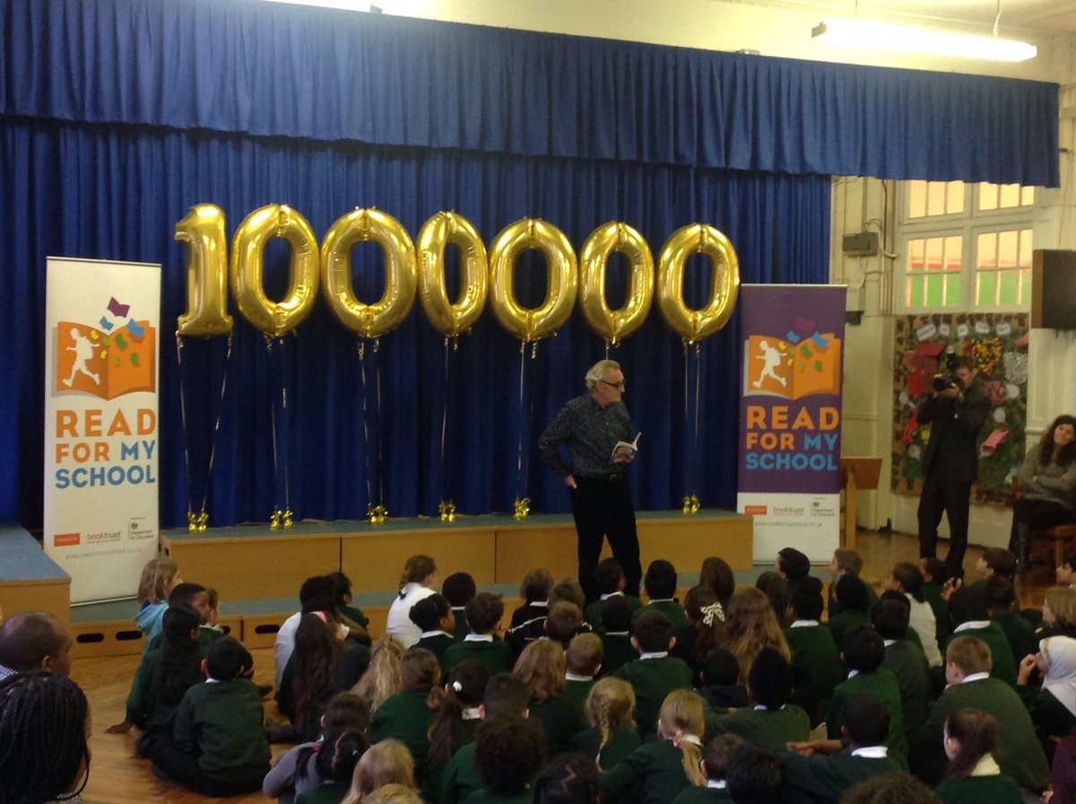MT <a href="/Booktrust/">BookTrust</a>: The 1million behind Jeremy Strong is the amount of books we hope pupils will read for <a href="/ReadforMySchool/">Read for My School</a>