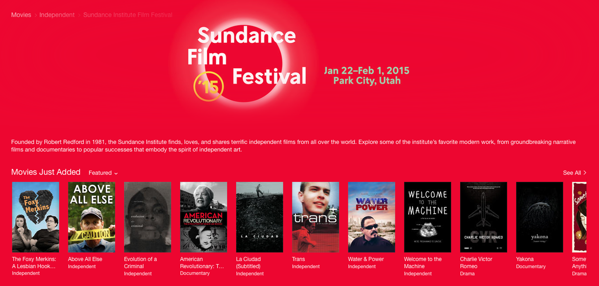 .<a href="/iTunesMovies/">iTunes Movies</a> loves #Sundance fans so much, they helped launch 14 NEW films just for you: bit.ly/1ypdsQ7