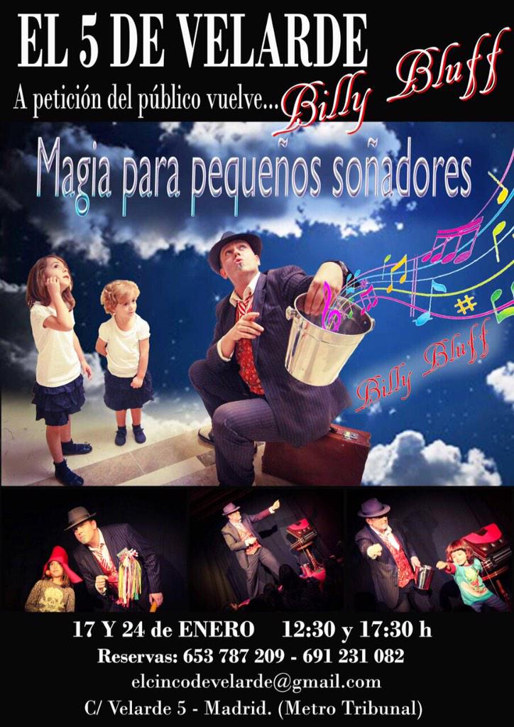 5deVelarde's tweet photo. ATENCIÓN!! Se agrega una función mas a las 16:30 el sábado 24, #billybluff y "Show de magia para Pequeños Soñadores" http://t.co/ic2yutG51A