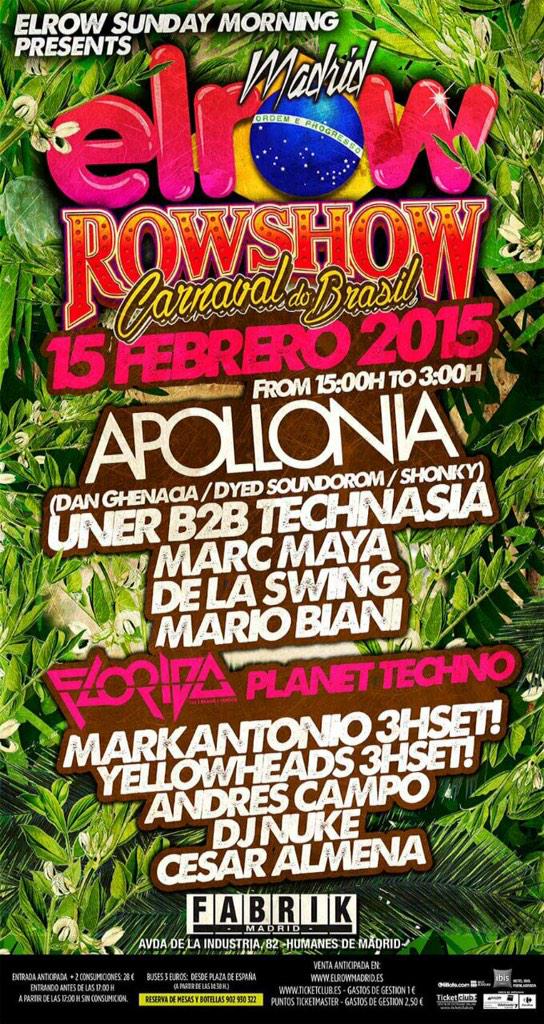 KillTheSoundMad's tweet photo. Pilla ya tus entradas xra #elrow #fabrik #musicon anticipadas y reservados, descuentos a grupos!! http://t.co/7XbLeaaLd0