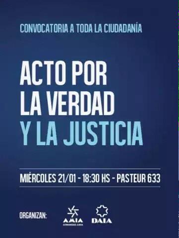 MacabiBsAs's tweet photo. [ACTO POR LA VERDAD Y LA JUSTICIA] Sede Central cerrada de 18:30 a 19:30 hs. Mas info en: http://t.co/1fzvJQnFkN http://t.co/Pkf85wBGbZ