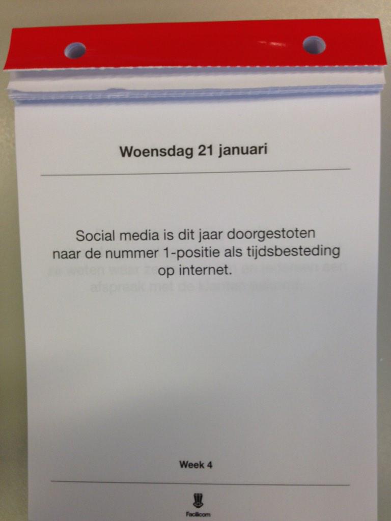 Van de Facilicom scheurkalender...tóch maar minder twitteren?