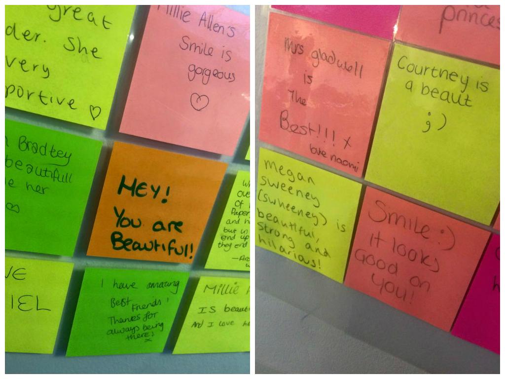 Anti-Bullying Ambassadors at Downham Market Academy have a compliment wall so students can post positivity to others.