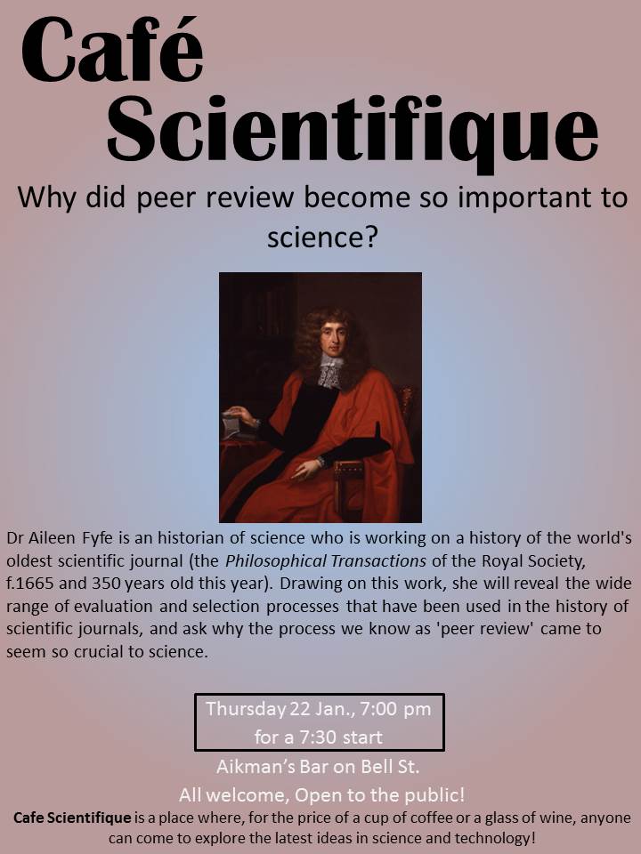 CafeSciStA's tweet photo. Cafe Sci is back! And this time we're asking about Peer Review - why do we put up with it?! Find out this Thurs, 7pm! http://t.co/cs8c7efStc
