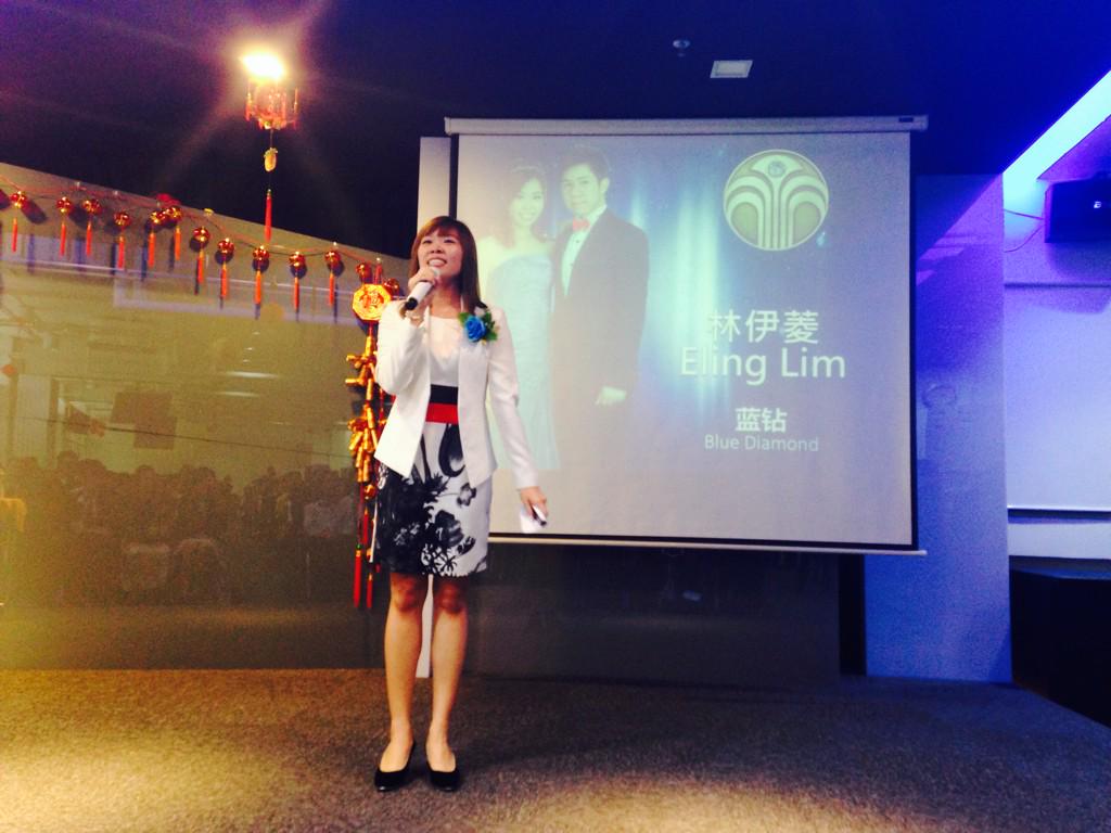 jaymieleong's tweet image. Eling on stage for Boss night at #STKL