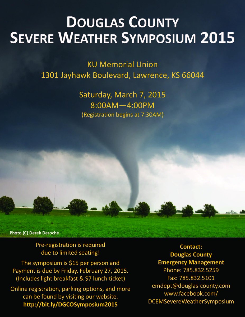 dgcoem's tweet image. MT @KansasAMS Sign up for the 2015 Severe Weather Symposium! You won't want to miss it @dgcoem bit.ly/SymposiumDgCo