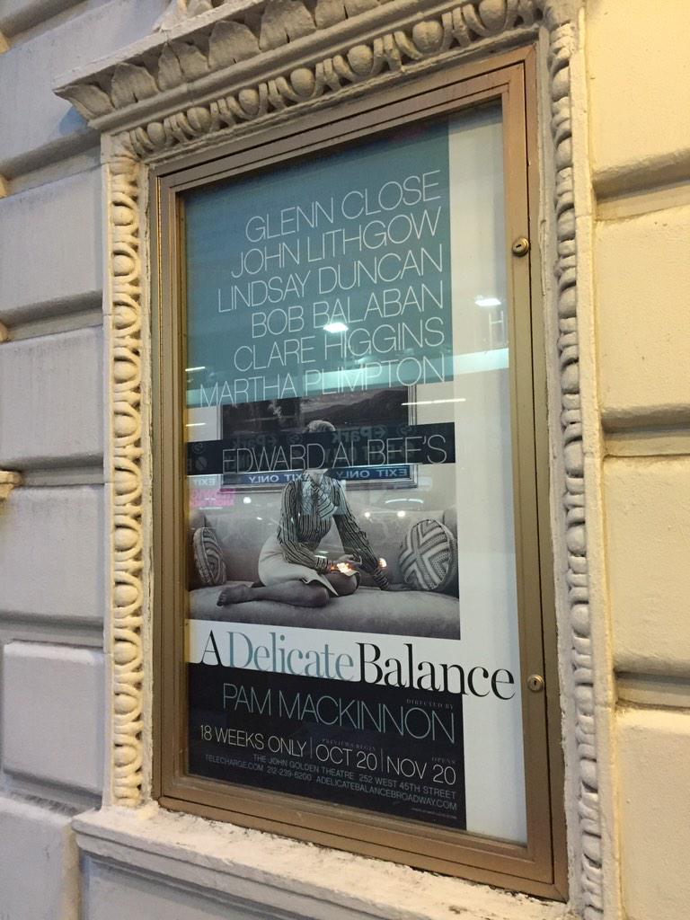 Ok, esta noche me voy al Golden con Glenn Close, y ustedes qué hacen? 
#aDelicateBalance 
#Brodway #NYC