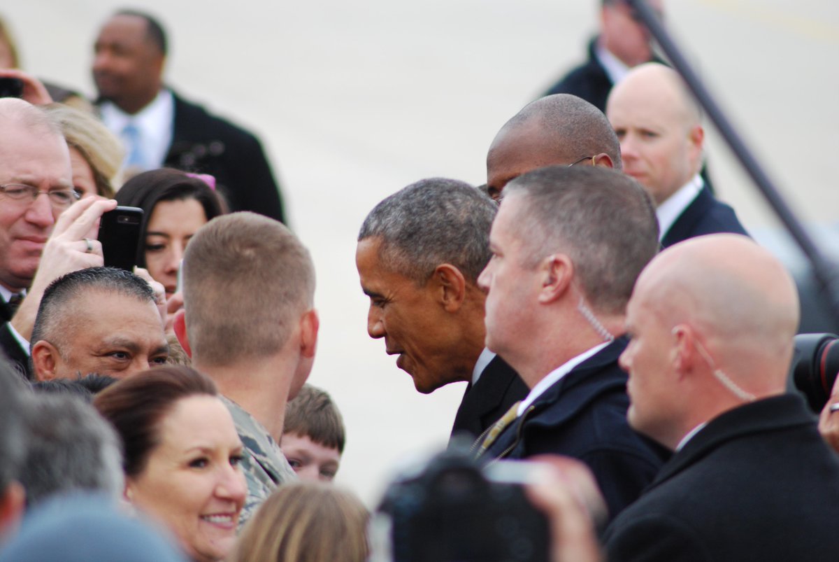 Boiseweekly's tweet photo. The president meets friends and family members of Idaho soldiers deployed. #POTUSBOI http://t.co/CVfrPvnmzm