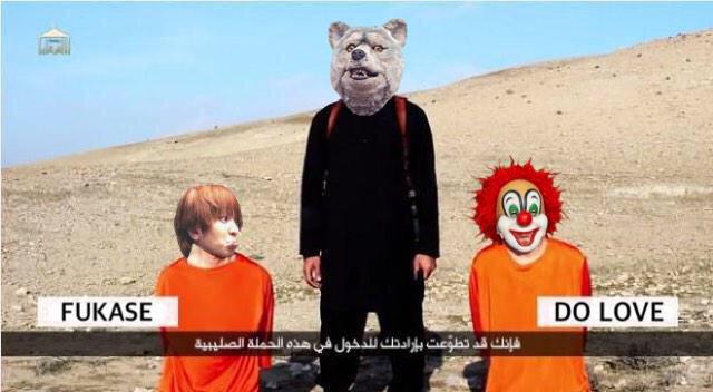SOLARisis1's tweet photo. “@kibakiba0831: 不謹慎だがこれらには笑っしまった
#ISISクソコラグランプリ http://t.co/tuR1nU3vMS”
Humour contre la barbarie ... 
La Japon est #Charlie