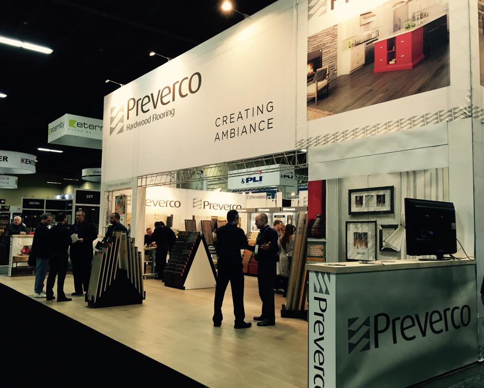 Preverco's tweet photo. From Vegas #Surfaces2015 show booth#S6271 Introducing New iPad APP New EDGE colors New Display #TISE2015 Exciting! http://t.co/GwacyT1XaL
