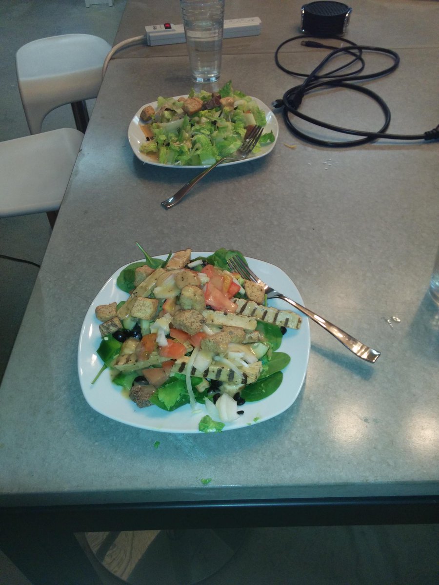 pshah88's tweet image. The @Prodality #salad #cookoff between me and @wnjohnson. I am thinking our stomachs were the winner #organic #lunch