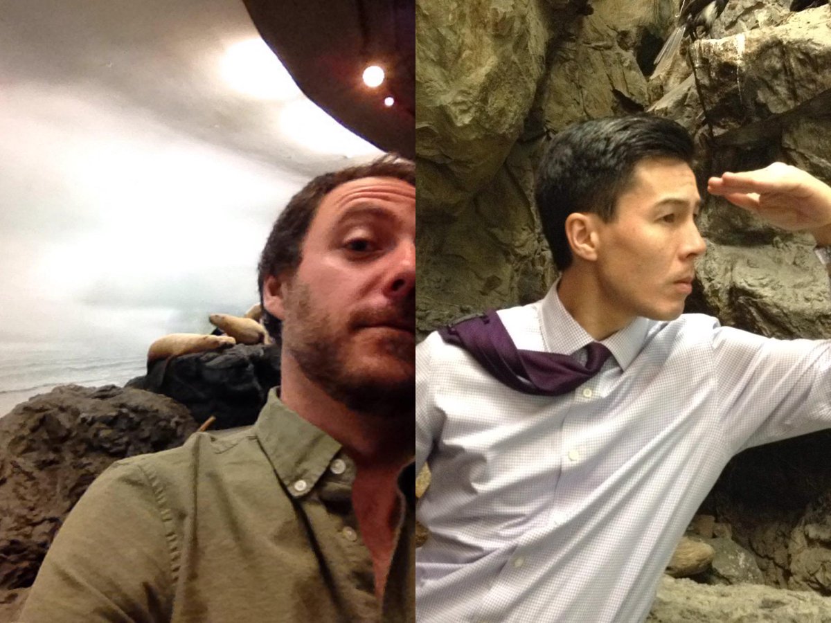 ShaneRBCM's tweet photo. Going overboard! #MuseumSelfie @RoyalBCMuseum #DblCam http://t.co/YiAtD6RkKk