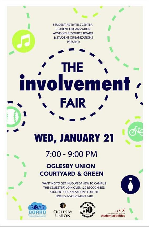FloridaState's tweet image. Over 120 #FSU campus organizations will be at the InvolvementFair tonight! (aka over 120 opportunities for free swag)