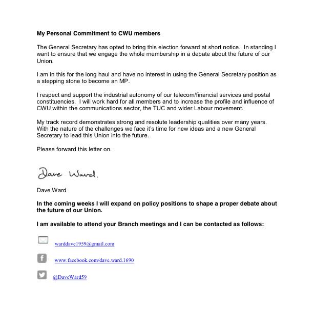 DaveWardGS's tweet image. My first letter on the General Secretary Election. PLEASE RETWEET #CWU #Dave4GS