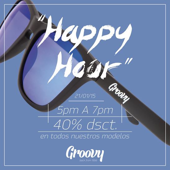 sungroovy's tweet photo. SOLO POR HOY Tus @sungroovy al 40% de dscto. Usa el código "happyhour" de 5pm a 7pm en web http://t.co/AzbRY9ERsS http://t.co/8nXY998TYg