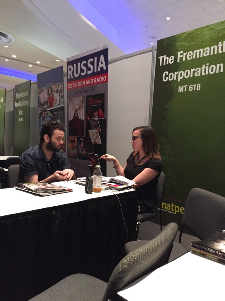 bpelman's tweet photo. .@NATPE #natpe2015 @FremantleCorp this is Aliy Brown killing it at The Fremantle Corp booth at 618 trade floor! http://t.co/UabRrtV2BZ