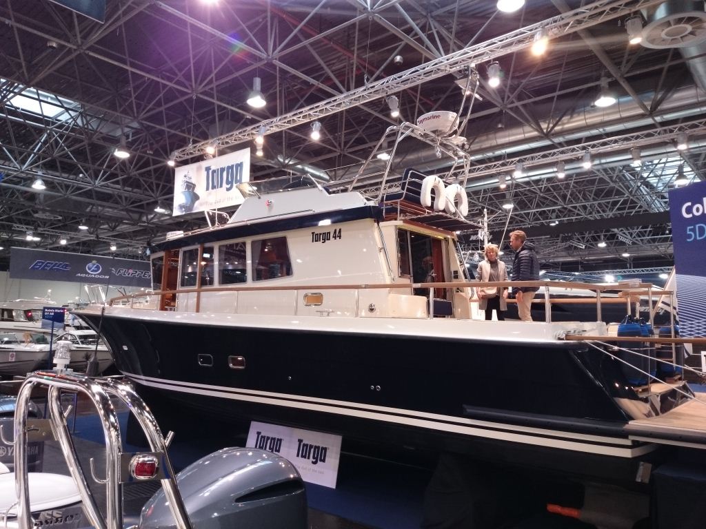 WessexMarine's tweet image. The NEW "Aft Door" version of Targa 44 on the Botnia stand at @bootdaily. A serious machine! #boot2015 #4x4OfTheSea