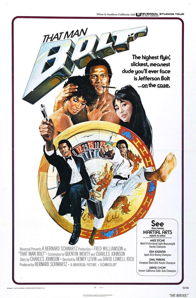 SFSketchfest's tweet photo. For @ScreenShouting @wyattcenac & @donwill pick 1973 Blaxploitation action film #ThatManBolt. http://t.co/3hnJNyp58w http://t.co/kYOJOG8vXs