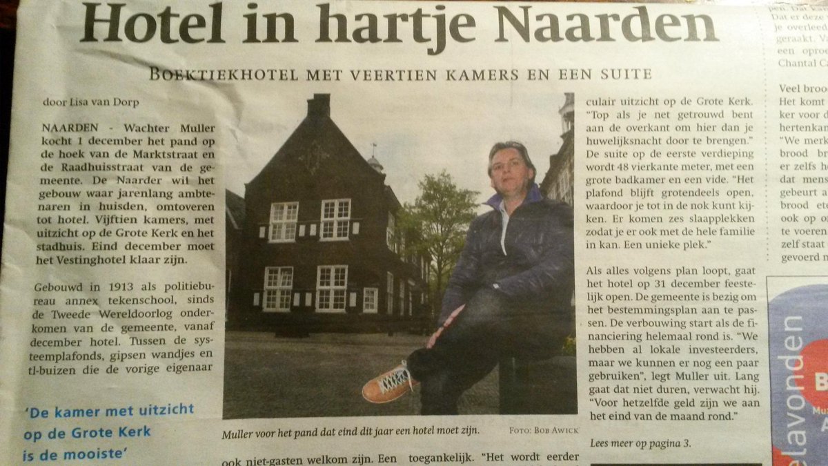 VestingHotel's tweet photo. Boetiekhotel met 14 kamers en 'n suite in hartje Naarden. En de kamer met uitzicht op de Grote Kerk wordt de mooiste. http://t.co/jNxoOaFcgE