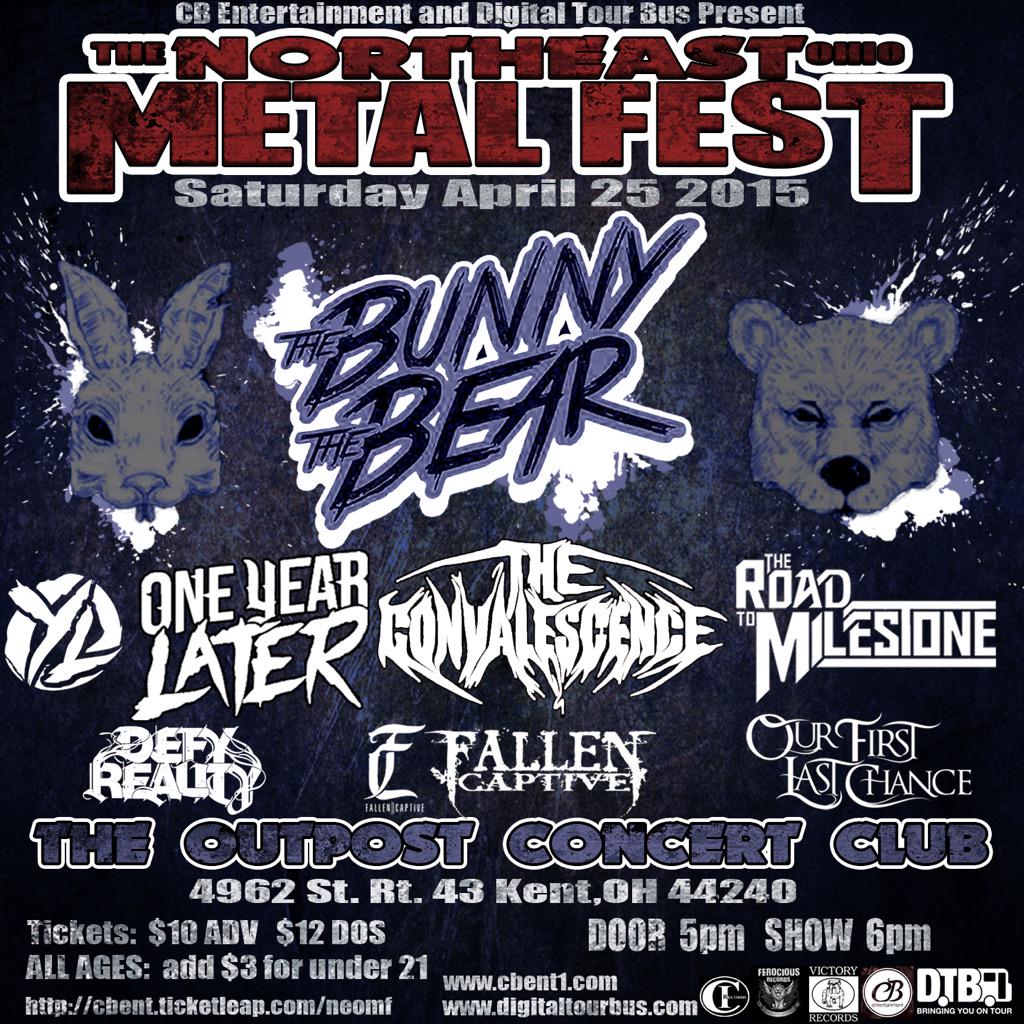 cbentmusic's tweet photo. THE NORTHEAST OHIO METAL FEST! Feat: @thebunnythebear and more. http://t.co/lg9VdpkmJN http://t.co/ZFFVLhTPQG