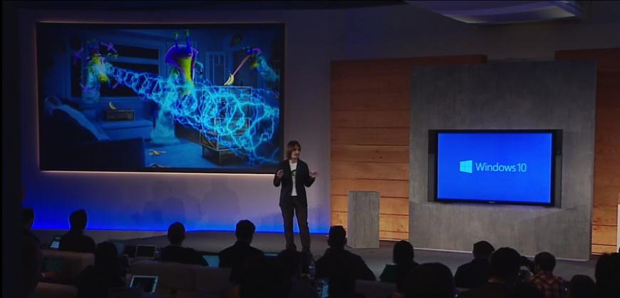gizbot's tweet photo. BREAKING: Microsoft Holographic headset -- HoloLens announced with high-end CPU and GPU #Windows10 http://t.co/klvGFOBbrL