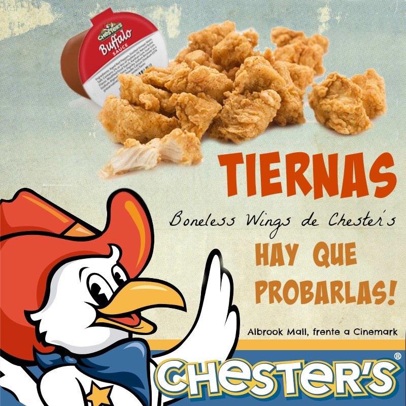 ChestersPanama's tweet photo. Tienes que venir a probar las tiernas Boneless Wings en Chester's en @AlbrookMallPTY frente a @CinemarkPA http://t.co/CTQeTTmDhV