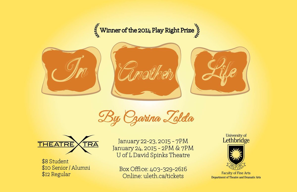 TheatreXtra's tweet photo. #Theatre #FineArts #StudentPlaywright #AwardWinner #YQL @AACLeth @NewWestTheatre @TheatreAlberta @UofL_FineArts http://t.co/YlcfCpgUcR
