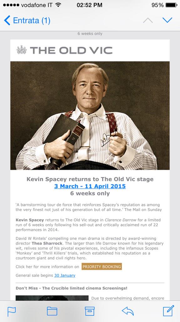 rebecrive's tweet photo. @morghiss #theatre #London #WestEnd #KevinSpacey http://t.co/Bt9GC0VsL7