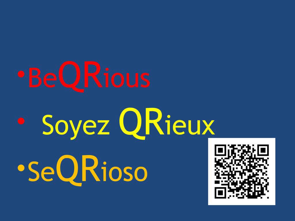 cfievalladolid's tweet image. @imcoterof: BeQRious, soyez QRieux, SeQRioso Hoy en @cfievalladolid QR Codes en la clase de idiomas #fltmobile