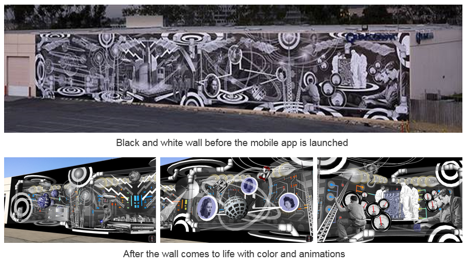 mostlytech1's tweet image. Qualcomm commissioned the world's largest AR mural. This wall comes to life when you view it using a special app.