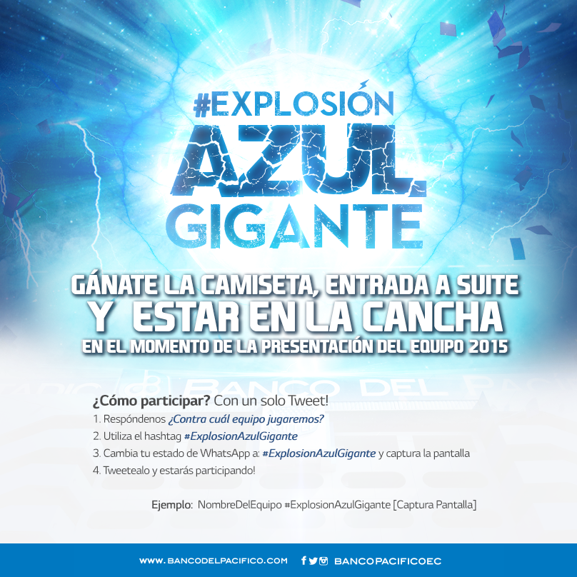 Con <a href="/BancoPacificoEC/">Banco del Pacífico</a> te invitamos a que participes en el sorteo de la #ExplosionAzulGigante Mira la imagen. Dale RT!!