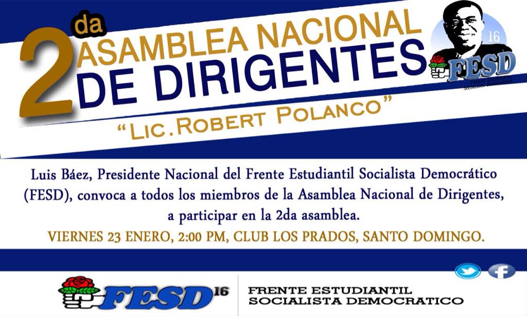 FESDsedecentral's tweet photo. Todos los dirigentes de nuestro grupo estudiantil, deben asistir masivamente. @LicLuisBaez @willyalafed @Alibertop http://t.co/BYOMJbUAlV