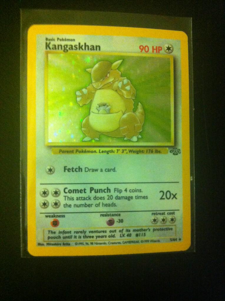 KJCollectibles's tweet photo. IF THIS GETS 100 RT A LUCKY WINNER WILL RECIEVE A HOLOGRAPHIC KANGASKHAN! http://t.co/euvkKsokX8