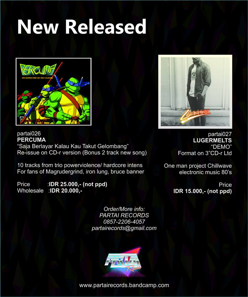 new partai records releases, <a href="/percumapv/">PERCUMA</a> and Lugermelts!!!