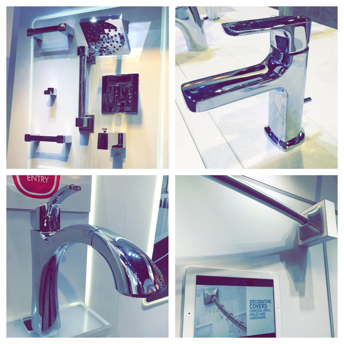 moen's tweet image. Traditional, transitional, and modern. It’s ‘hip to be square’ w/ new square-shaped fixtures. #MoenDesign #KBIS2015
