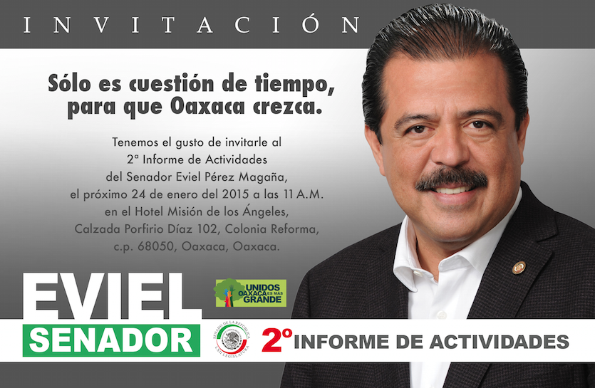 EvielPM's tweet photo. Tengo el gusto de invitarlos a mi #2doInforme de Actividades, 24/Enero, 11hrs, Hotel Misión de los Ángeles. #Oaxaca http://t.co/1NODcIeNGs