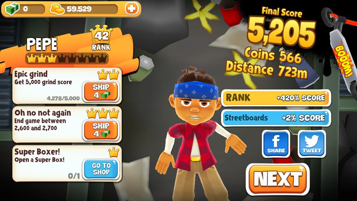 danielrobles91's tweet photo. I just scored 5205 with Pepe using the Boom board! #SkylineSkaters http://t.co/upXa1pjm9s http://t.co/fMfMogKzEd
