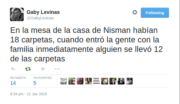Por este tuit le suspendieron la cuenta a <a href="/GabyLevinas/">Gabriel Levinas</a>. Por favor RT.