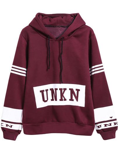 Navy_Chick_Sam's tweet image. sheinside.com/Dark-Red-Hoode…