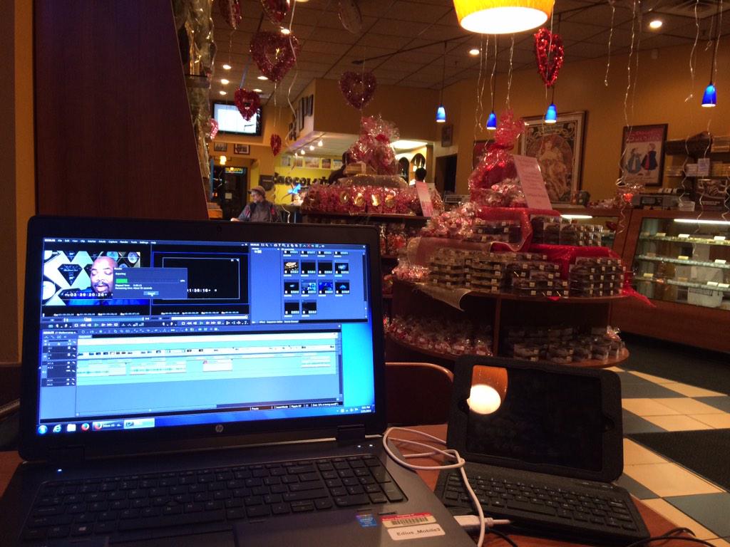 suzspencertv's tweet photo. Huge thank you to the @SBChocolate for letting me set up camp :) feels a little like Valentine's Day in here.. http://t.co/wx6sAIx5NA