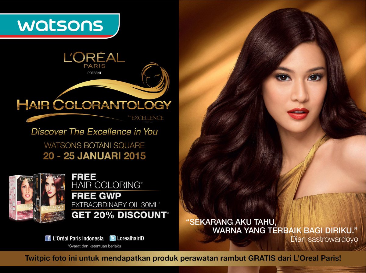 WatsonsIndo's tweet photo. Tersedia free sample juga untuk kalian yg re-tweet foto ini lho Watsonsfriends, dan dapatkan hair colouring GRATIS* http://t.co/XRxyZdQgqs