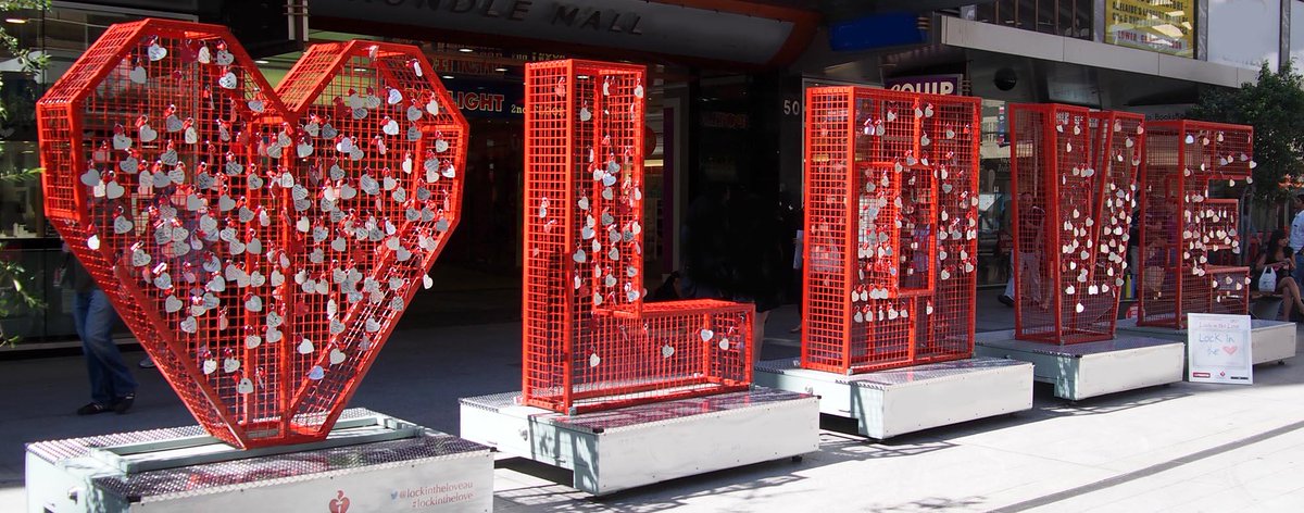 CityofPerth's tweet photo. #Lockinthelove with a padlock &amp; metal heart for a $10 donation to @HeartAust. Tomorrow - Feb 16, Murray St Mall. http://t.co/k7p9tI0HxN