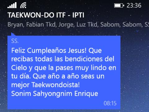EscobarJesus8's tweet photo. No se si el mejor saludo pero si de los que mas me emociono cuando lo lei :3 Taekwon-Do❤ http://t.co/rlHbBPhEL3