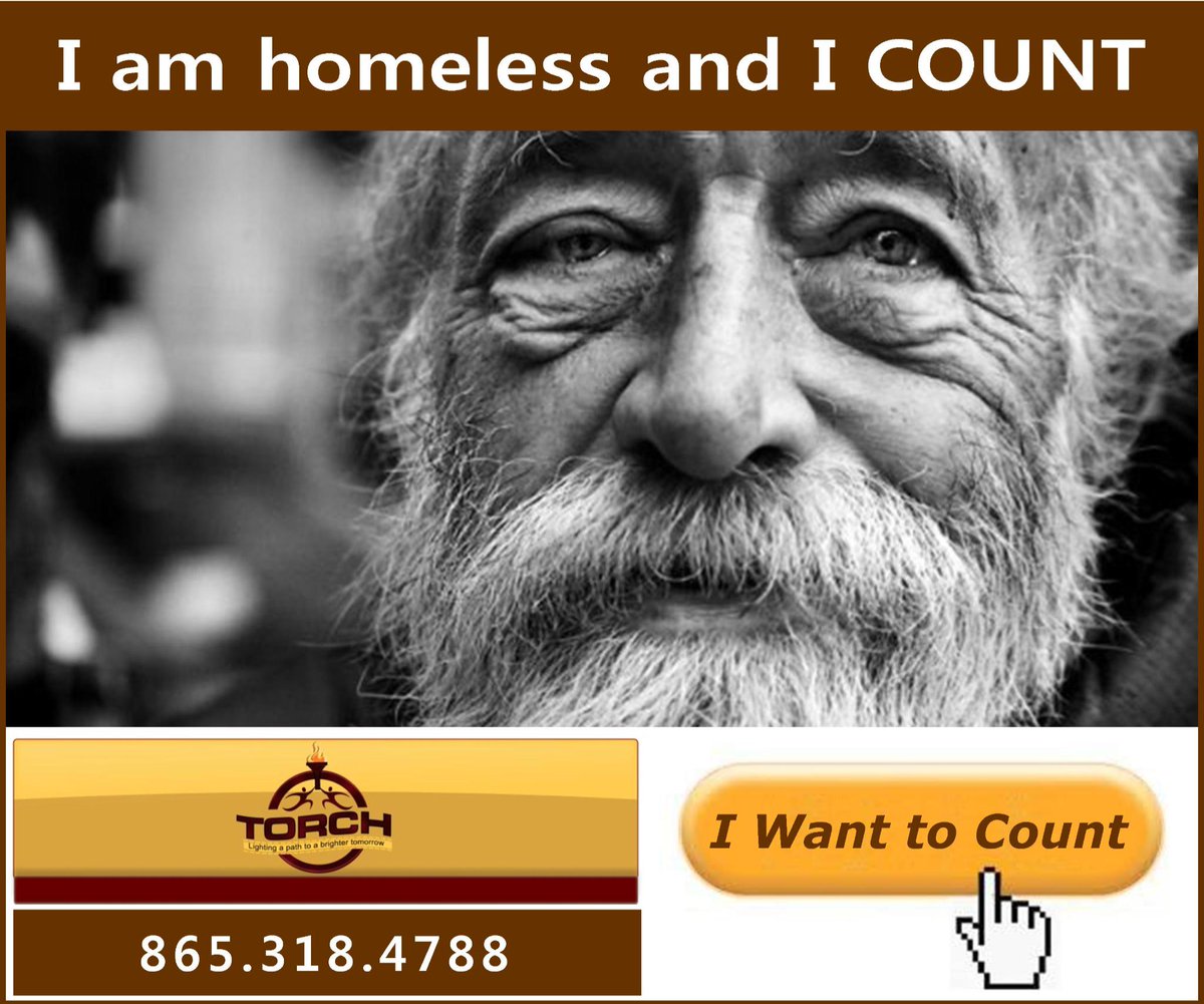 If you are homeless or know someone who is homeless, ask them to stand up and be counted! Call 865-318-4788